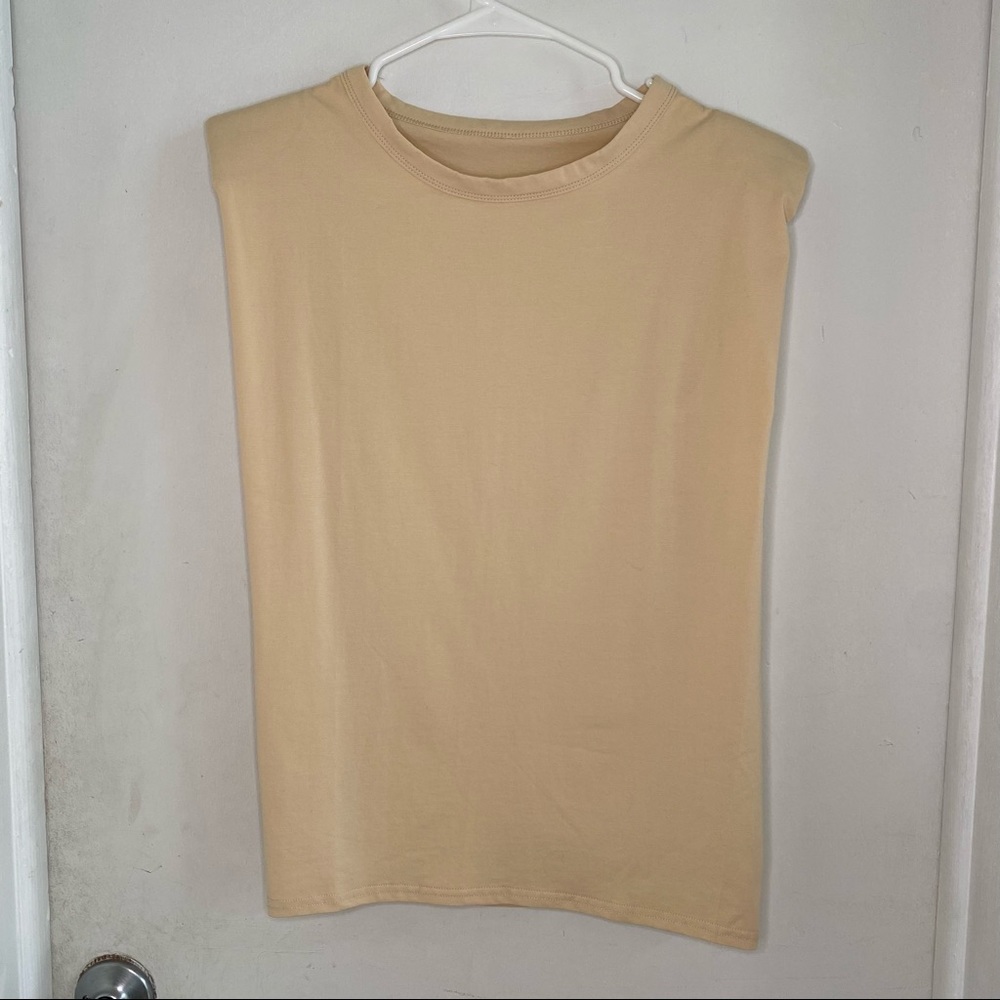 Tan Shoulder Pad Top